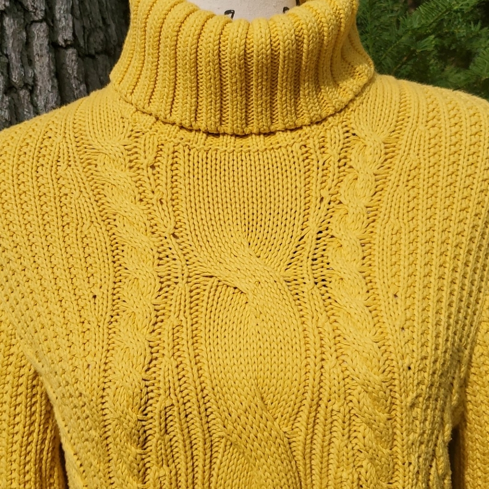 LAND'S END ▪︎ Women's 100% Cotton Cable Knit Sweater, Size M, Like New - Picture 2 of 9